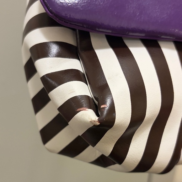 Henri Bendel Purple and Black Striped Women's Bag - Picture 12 of 15